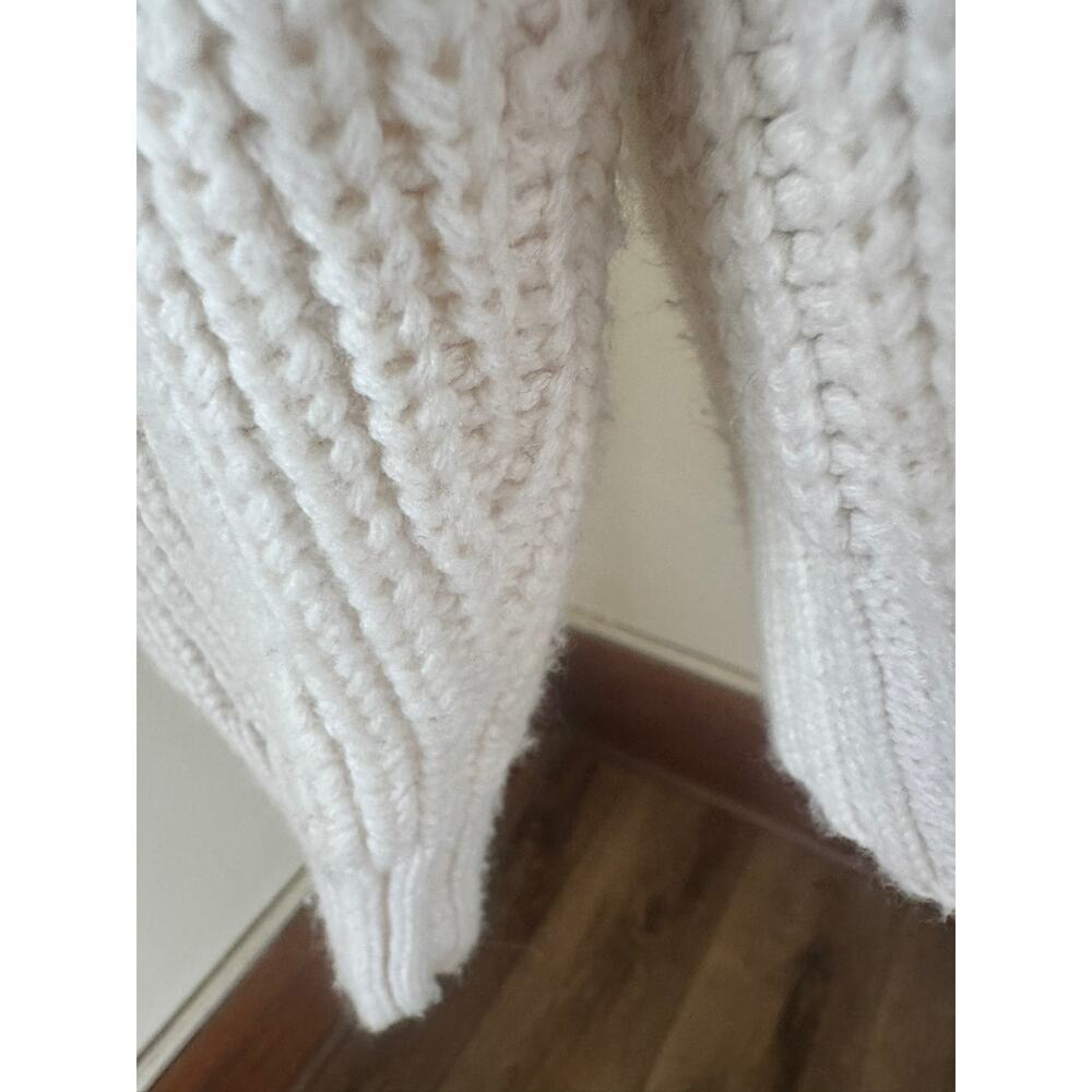 Sanctuary Chunky Knit Half Zip Sweater Cream Black Striped Size L - Picture 6 of 11